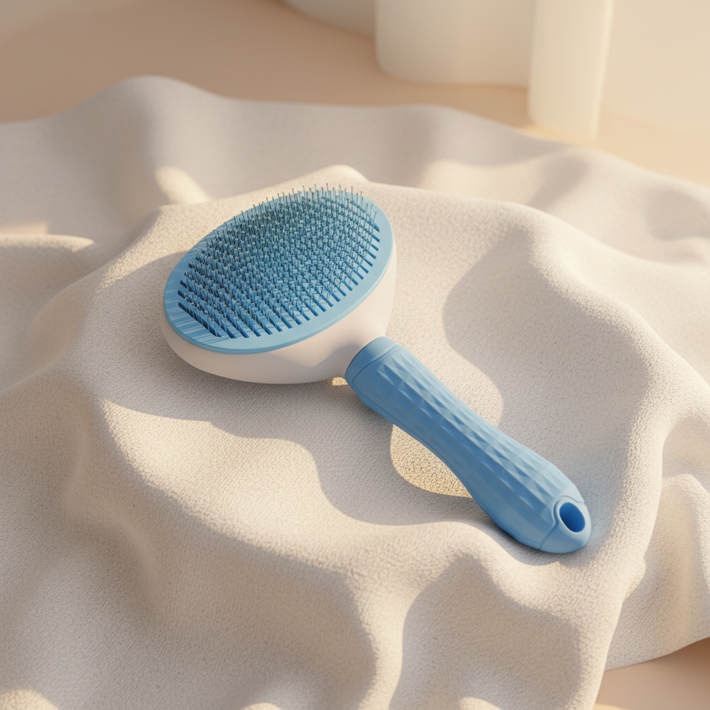 Brosse bleue posée cocooning