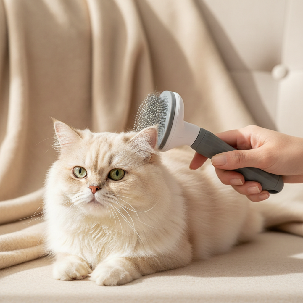 Brosse lifestyle chat fond beige