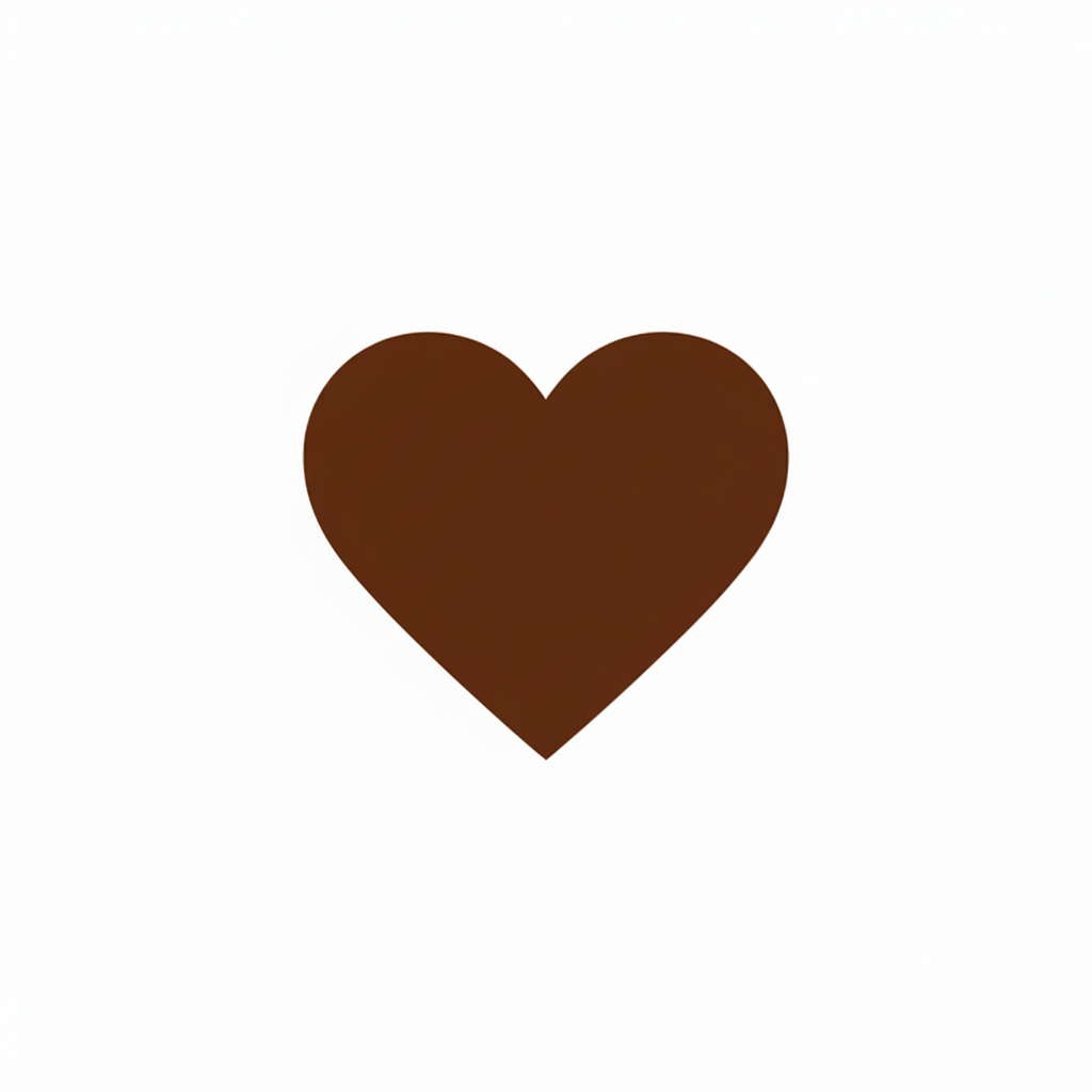 Cœur marron foncé