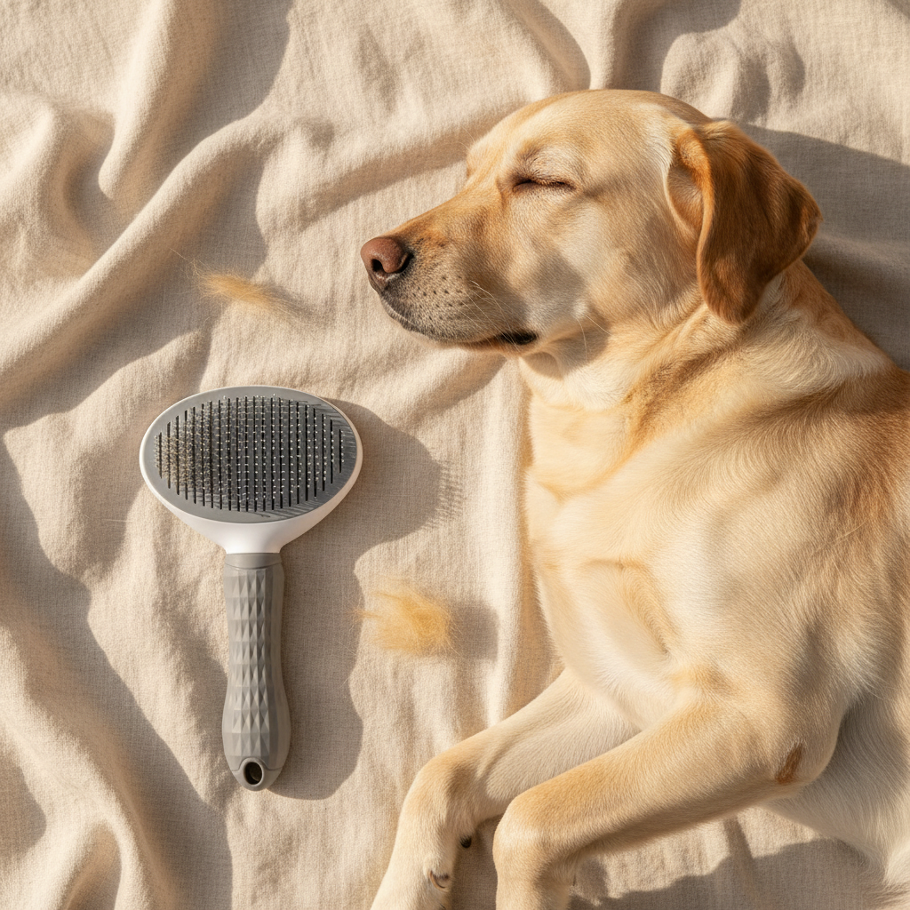 Flat lay brosse grise correcte